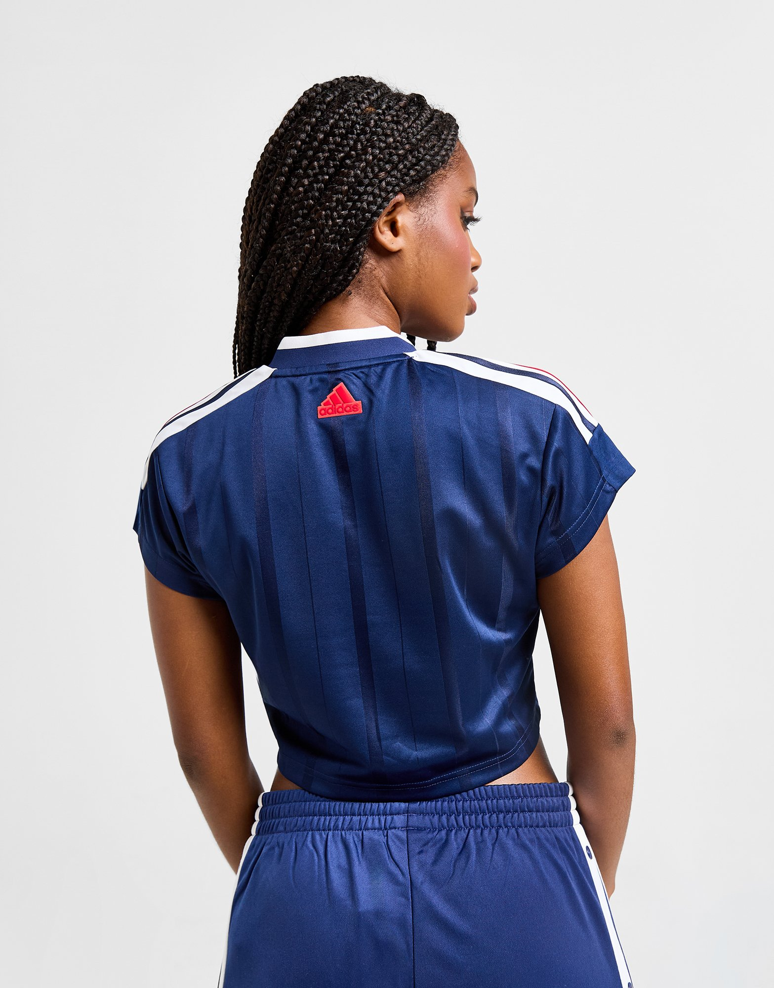 adidas Maillot crop top à 3 bandes coupées Tiro