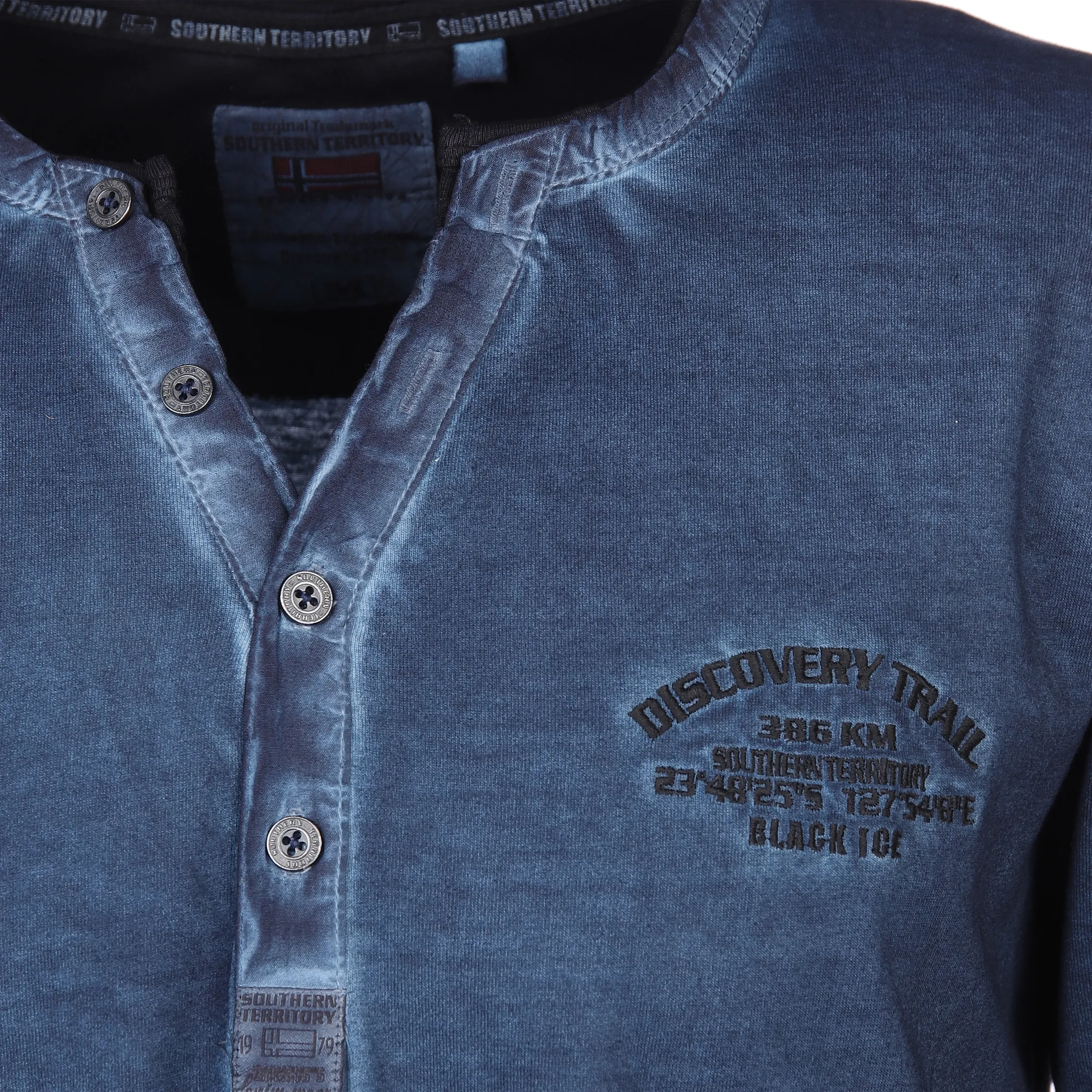 Herren Henleyshirt mit Stickerei