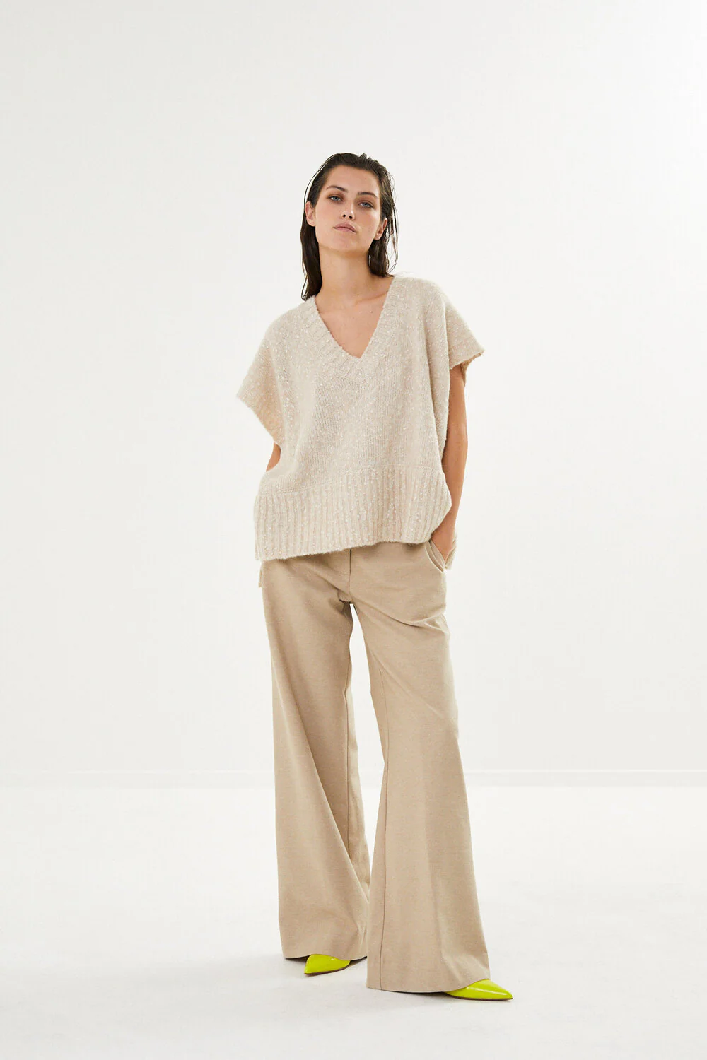 Rabens saloner  Minte strikket vest - Beige