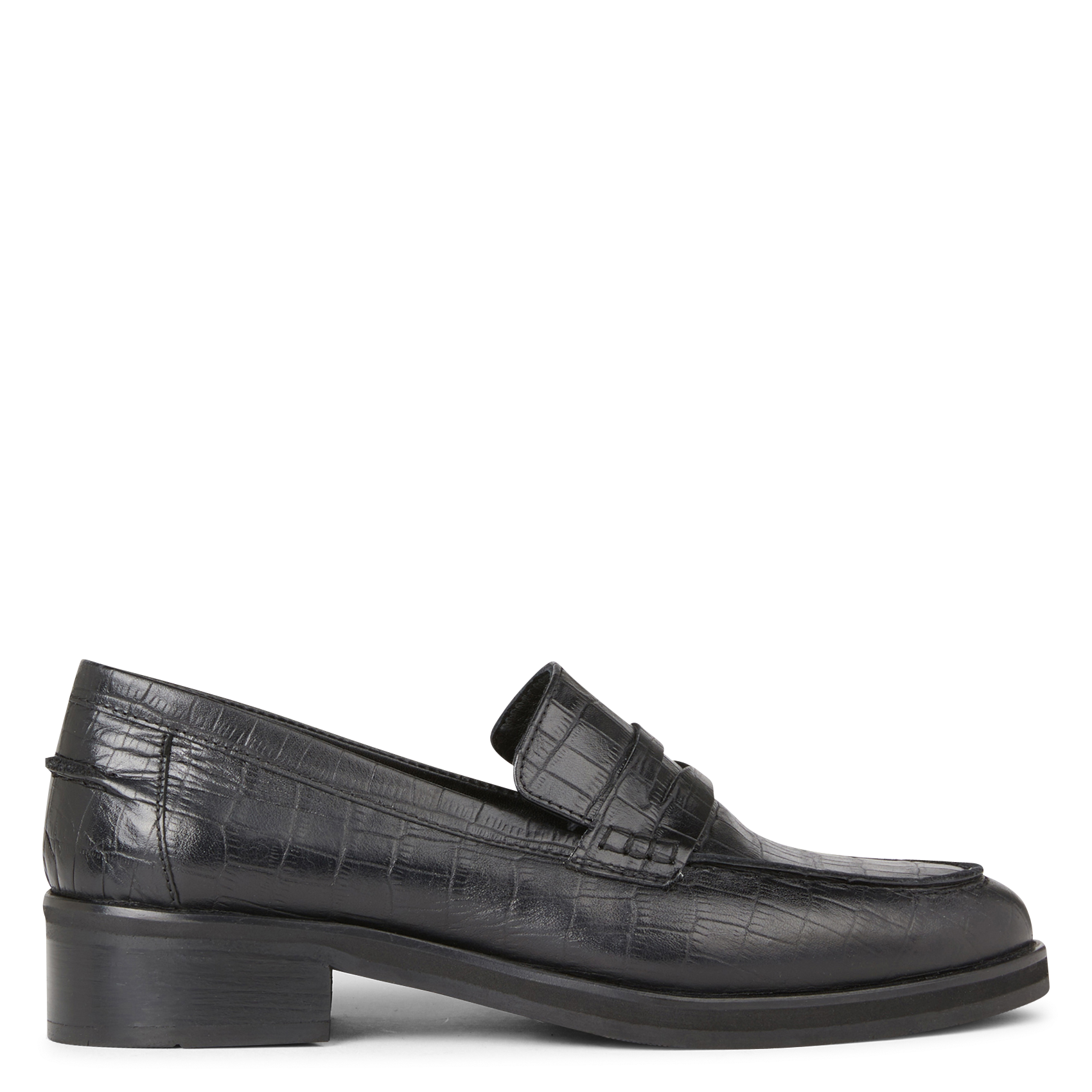 TIMON - Mocassins en cuir croco | Noir