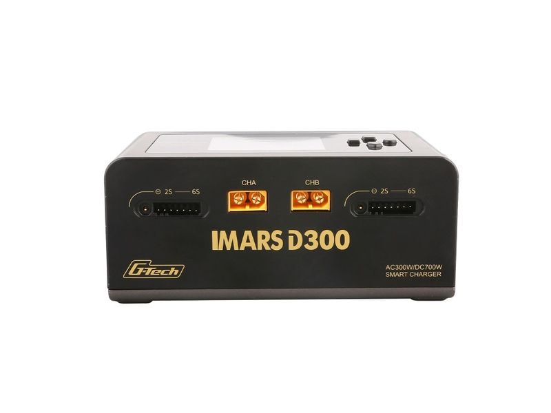 Gens ace Dual-Ladegerät IMARS D300 AC/DC 1-6S, G-Tech, Schw Universelles Modellbau-Ladegerät mit zwei Ausgängen für LiPo, LiHV, LiFE und NIMH Akkus