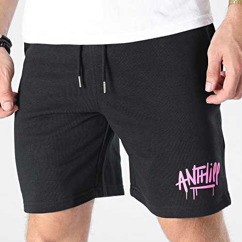 Short Jogging Script Noir Rose Fluo