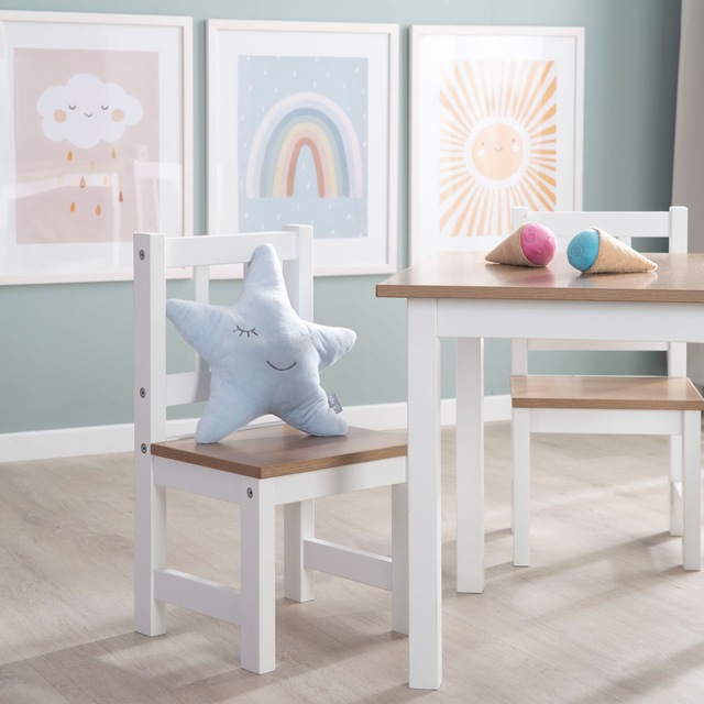 roba® Kindersitzgruppe »Woody, Holzdekor/weiss« 3 Stk. tlg.