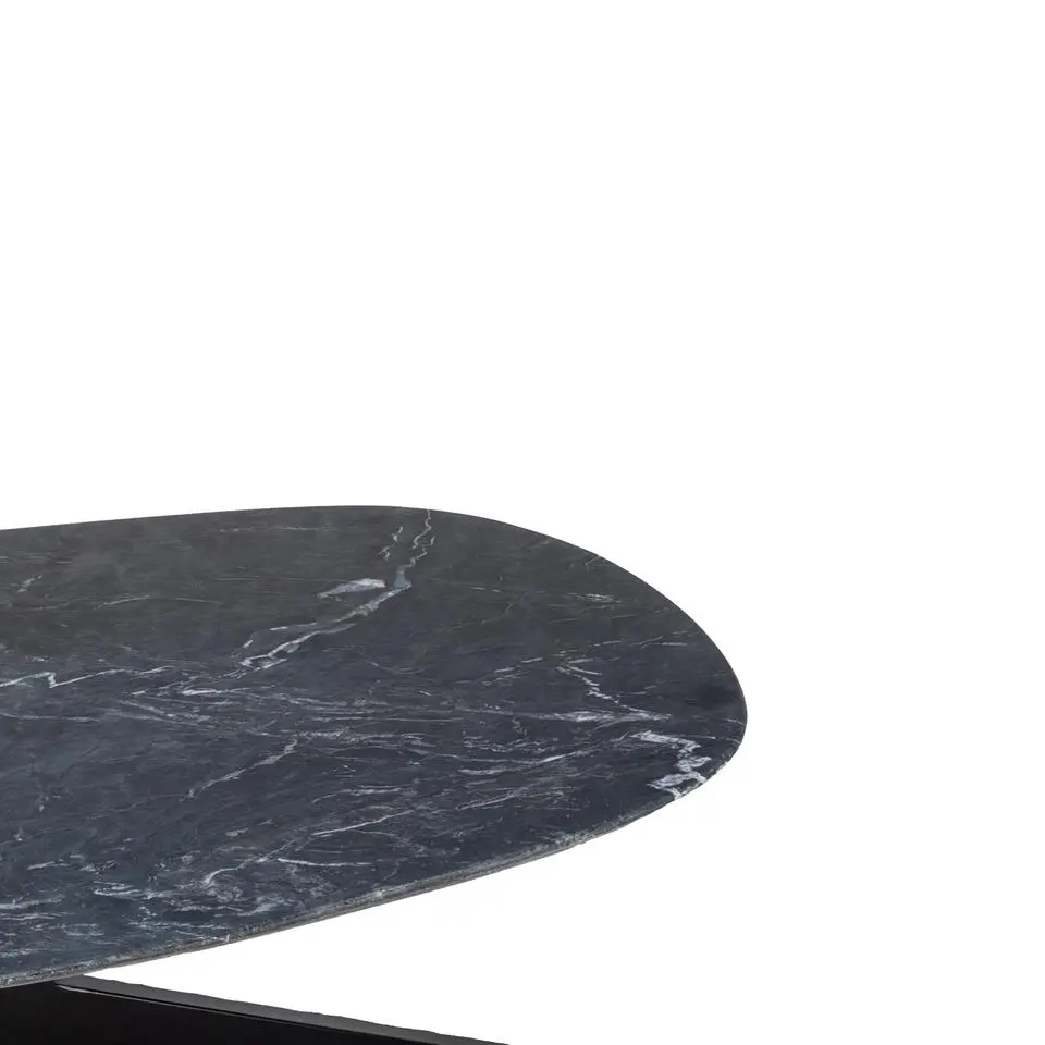 Salontafel Richy Zwart Marmer Deens Ovaal 120cm