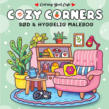 Cozy Corners malebog - Coloring Book Cafe