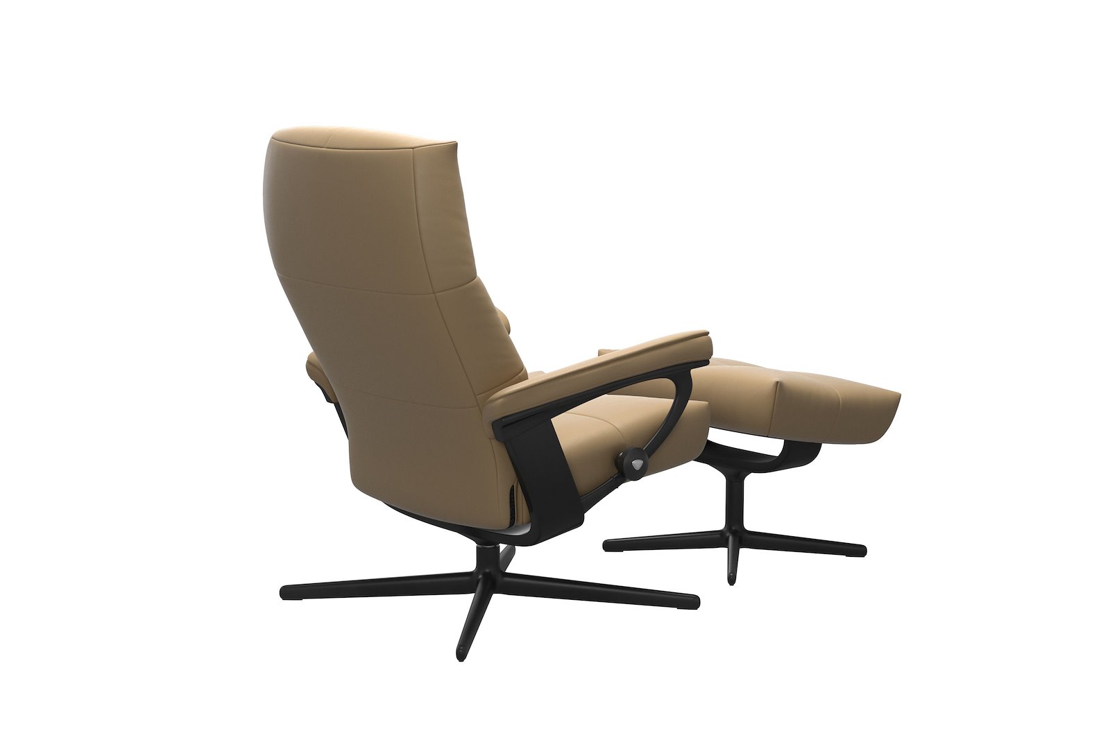 David lenestol med krakk Hud Paloma Sand - Cross Sort - Sort
