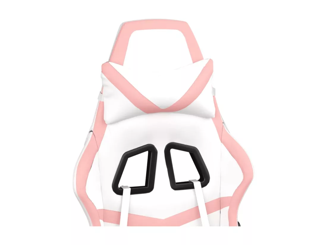 Chaise de jeu de massage Blanc et rose Similicuir