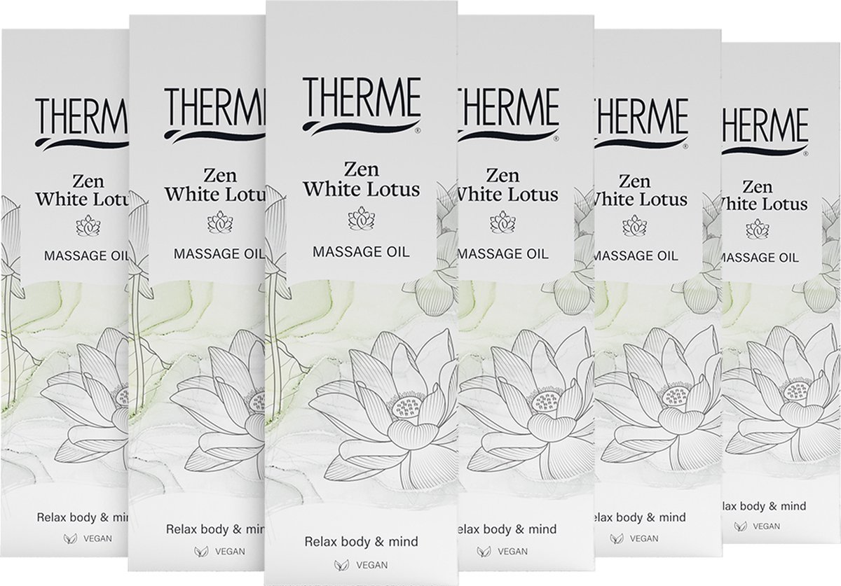 6x Therme Zen white lotus massage oil (125 ml)