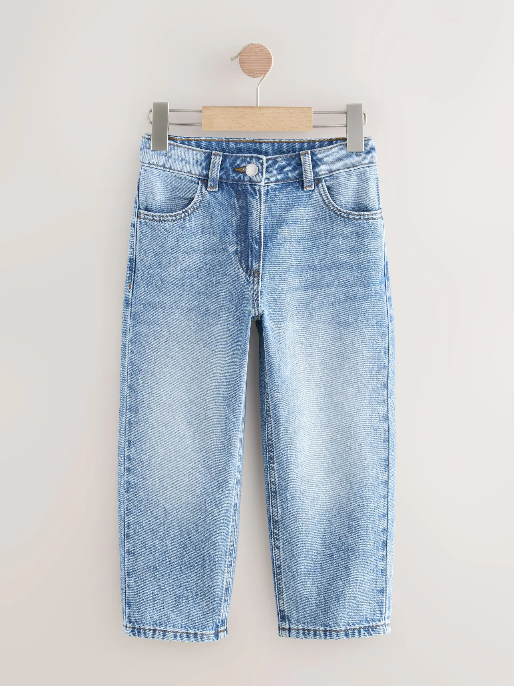Middenblauw denim - Jeans met rechte pijpen (3-16jr)