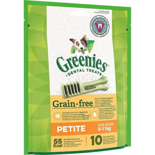 Greenies petiscos dentais para cães pequenos. Sabor natural.
