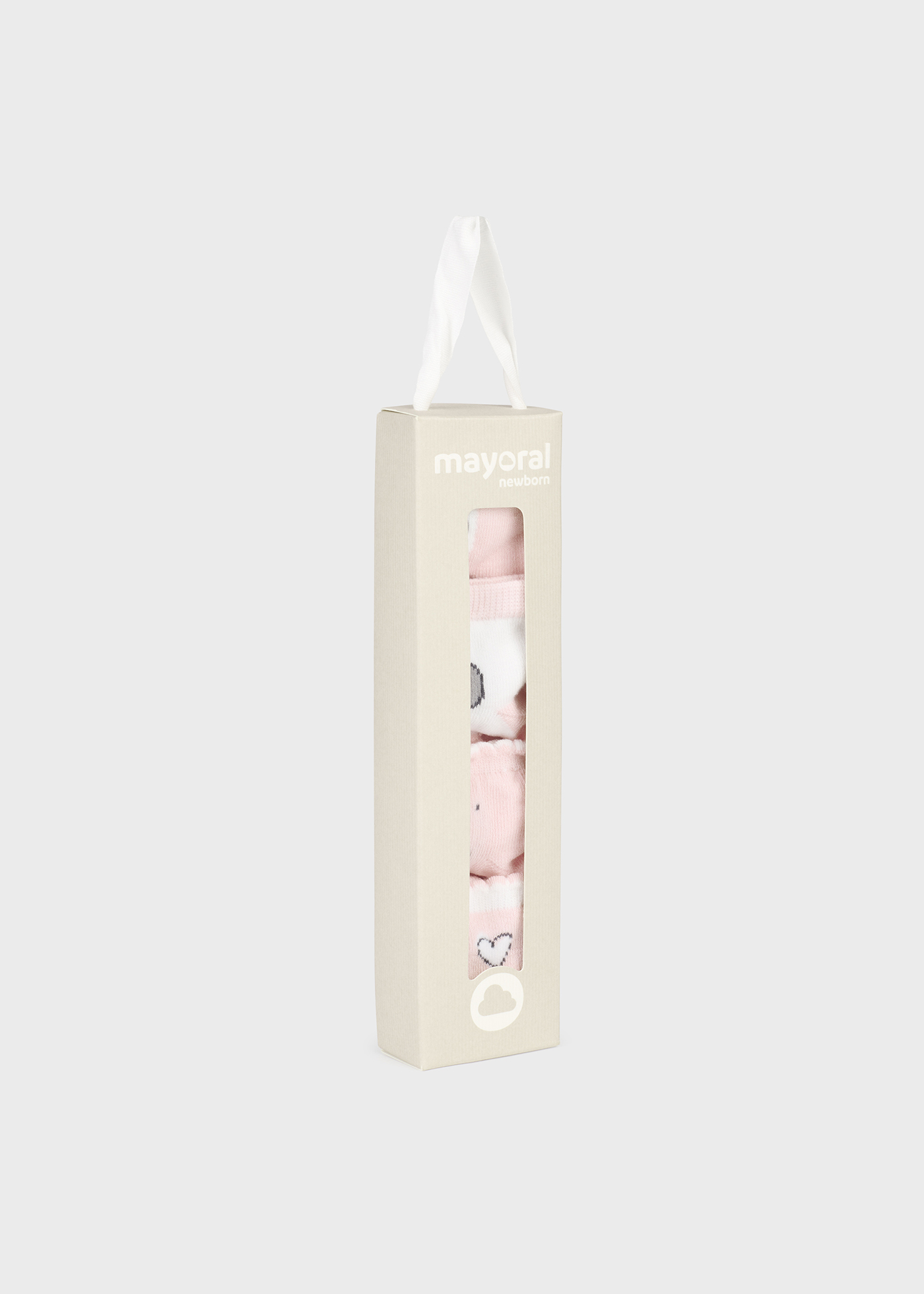 Pacote com 4 pares de meias de algodão orgânico para recém-nascidos.
