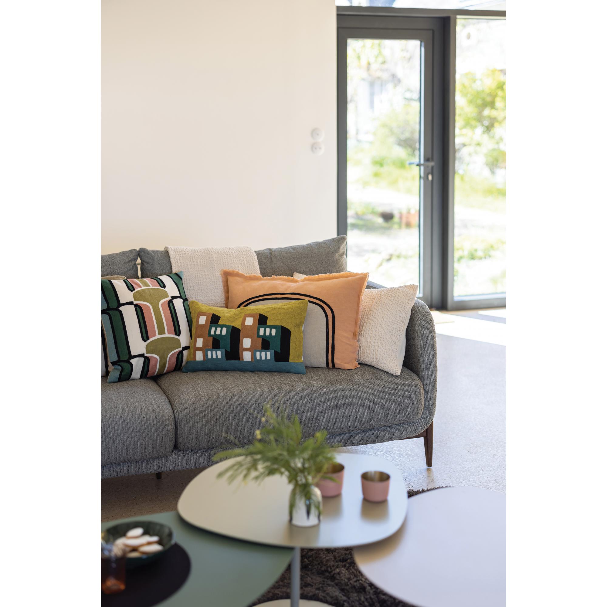 Plaid stonewashed tana creme 140 x 200 cm