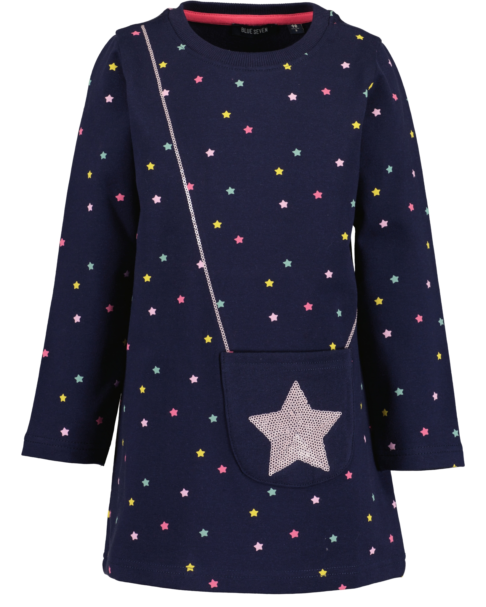 Blue Seven Sweatkleid aufgesetzte Taschen in dezenter A-Linie und mit tollen Pailletten-Details
