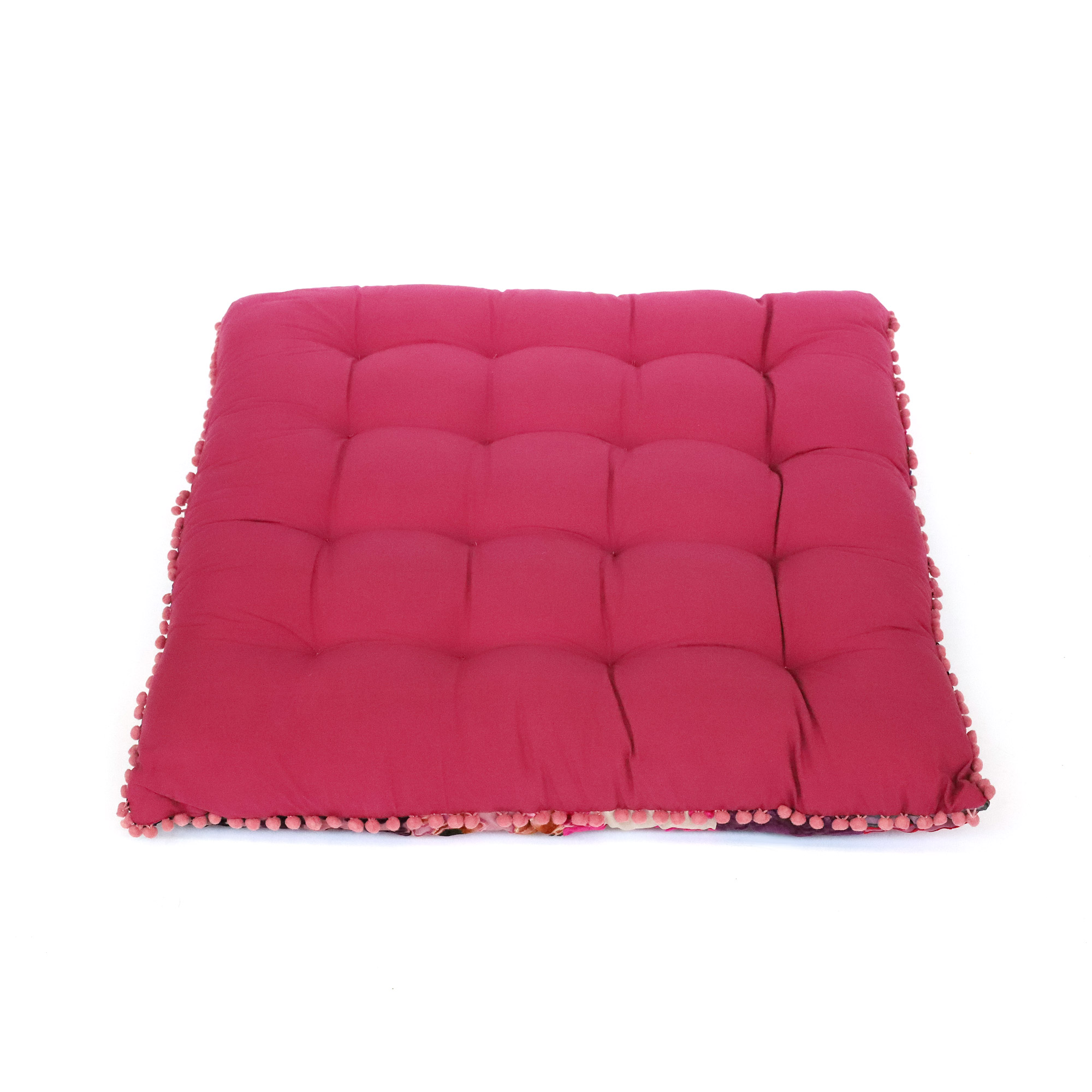 Patchwork-Sitzkissen, Pinktöne, B 75 cm, L 75 cm, H 10 cm von fischer's lagerhaus