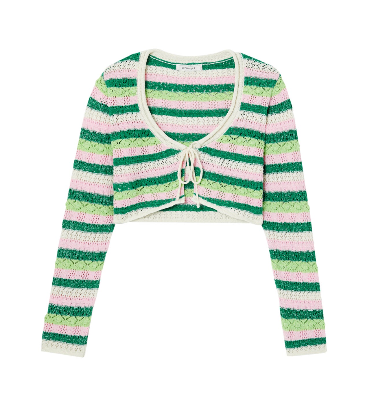 Boléro en crochet coloré Femme - Rayures multicolores