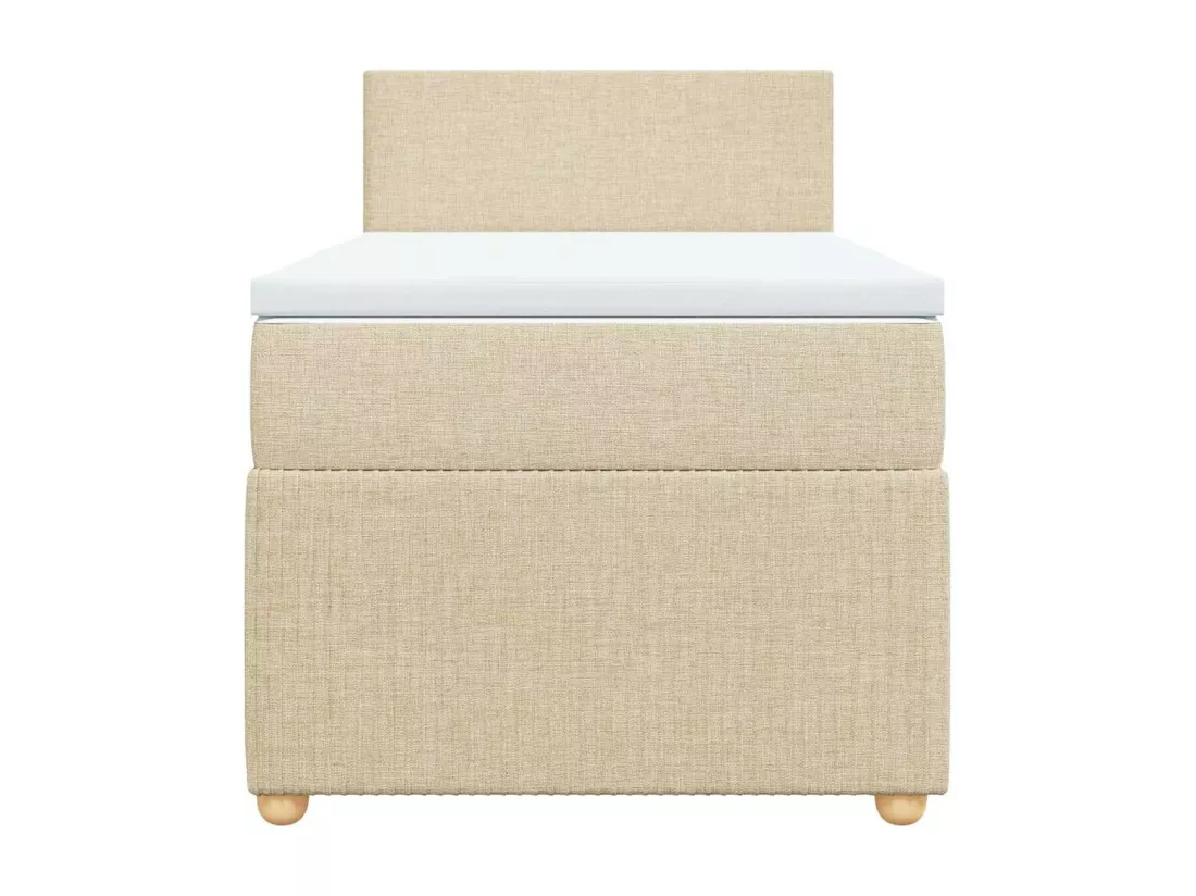 Sommier à lattes de lit et matelas Crème 90x190 cm Tissu