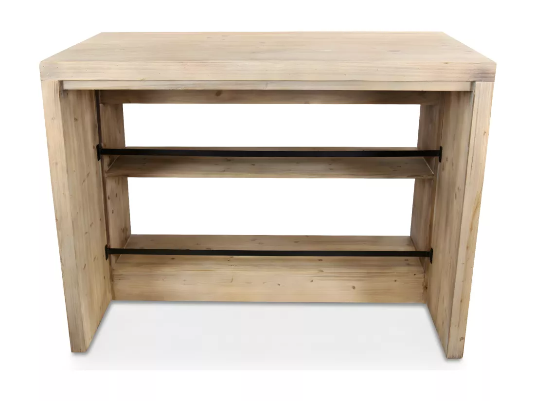 Ilot 2 tiroirs naturel Bois Naturel - Esmée Décoration d'Autrefois