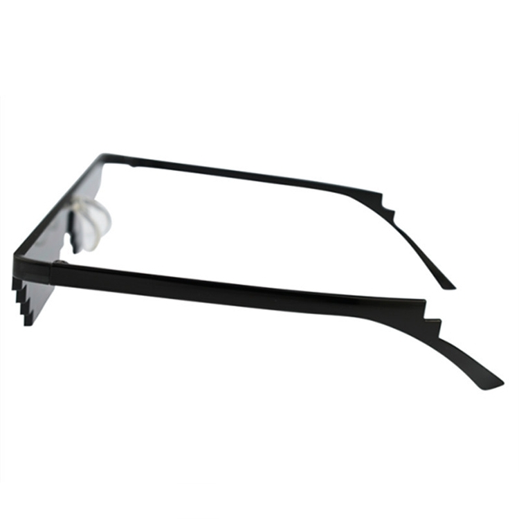 Sonnenbrille Pixel Mosaik Brille Thug Life für Männer / Frauen - Schwarz (Schmal)