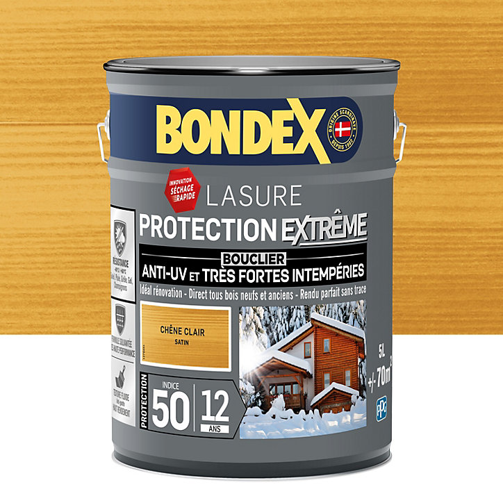 Lasure extérieure protection extrême Bondex 12 ans chêne clair 5L