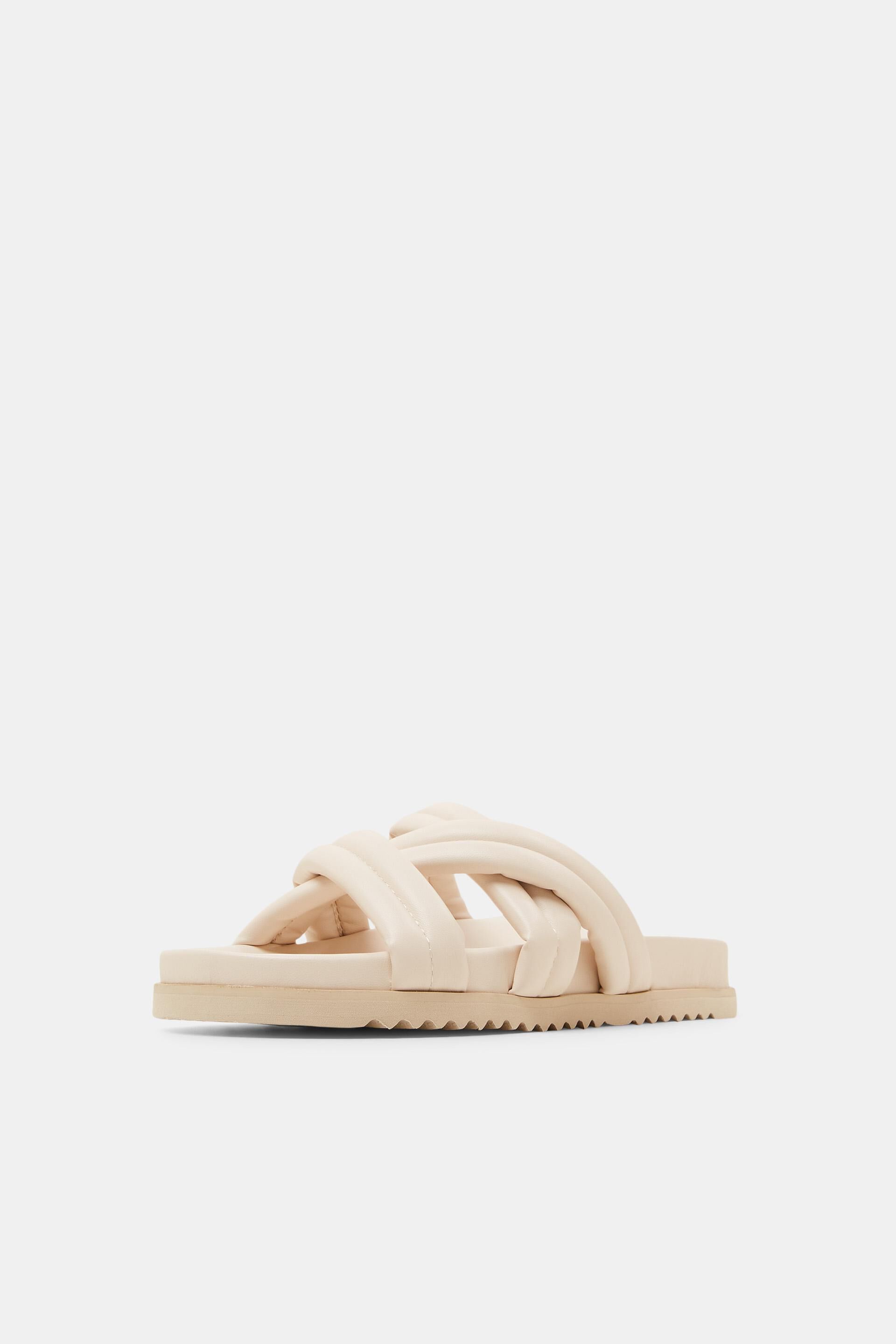 Sandales à enfiler en cuir vegan à brides croisées