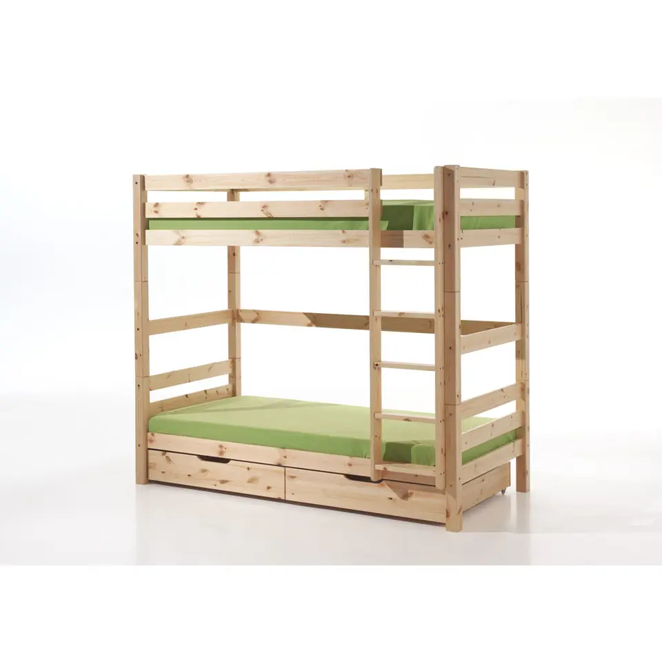 Vipack stapelbed Pino met opberglades - grenenhout - 182x105,3x209,3 cm