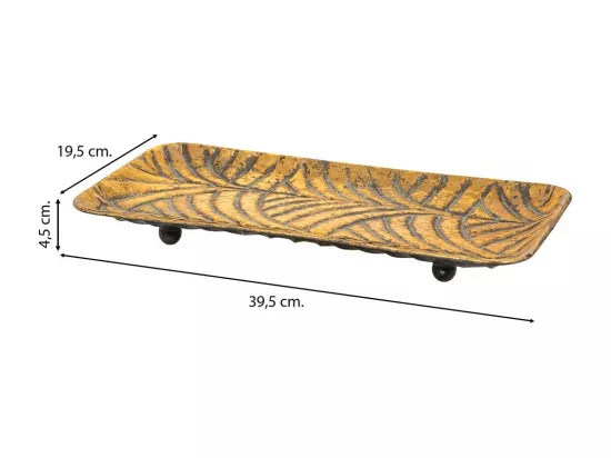 Centre de table en métal doré 39.5x19.5x4.5h