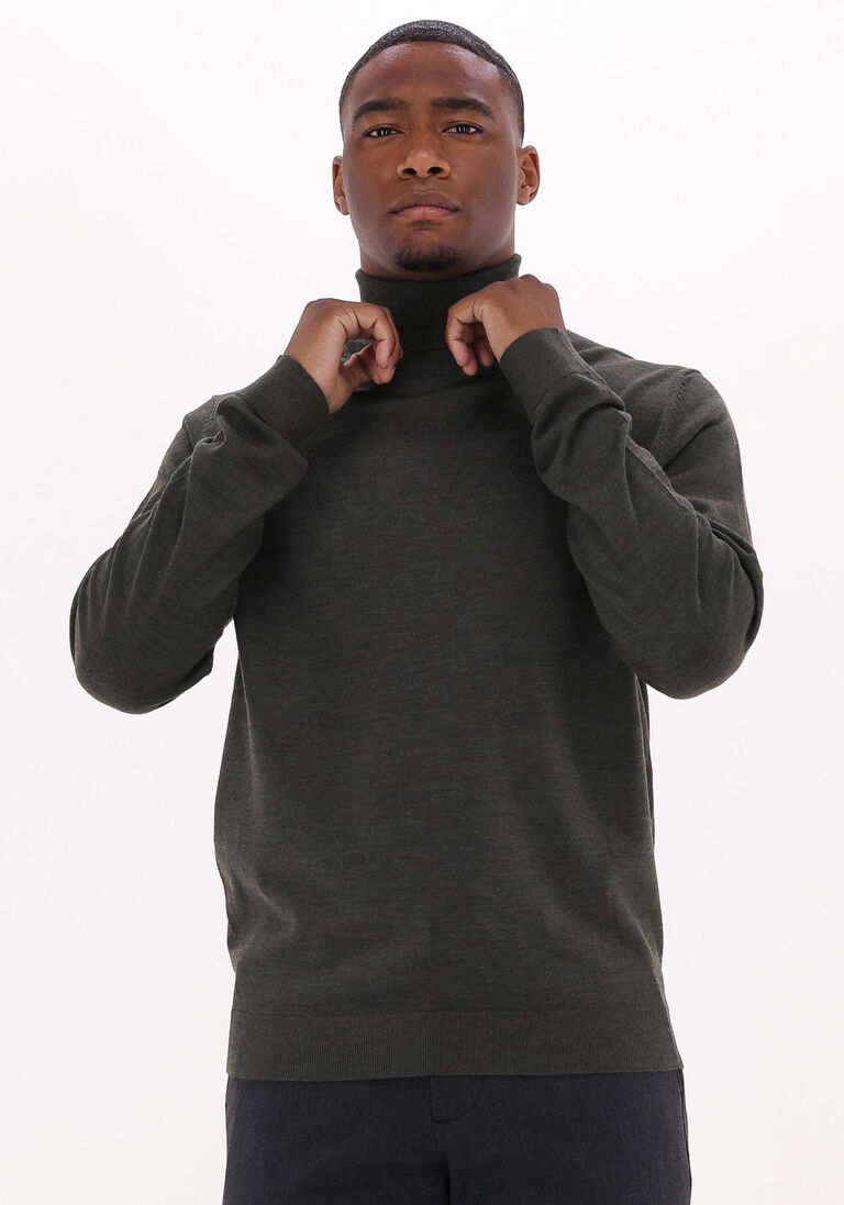 SELECTED HOMME groene selected homme coltrui town merino coolmax knit roll b