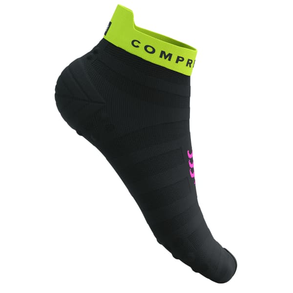 Chaussette running COMPRESSPORT PRO RACING SOCKS V4.0 ULTRALIGHT RUN LOW BLACK/SAFE YELLOW/NEO PINK