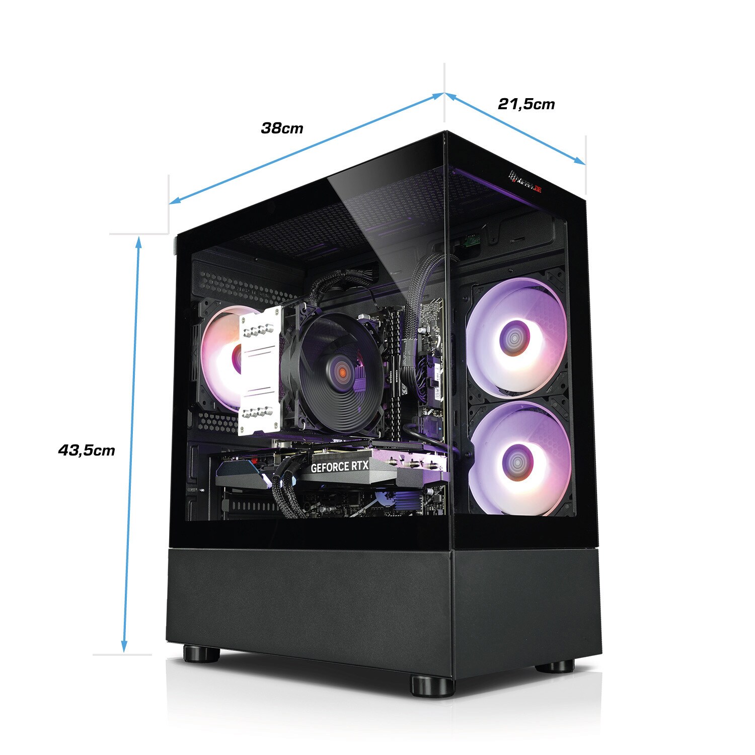 Gaming PC InvaderXS V AMD Ryzen 7 5700X, 32GB DDR4, AMD Radeon RX 7600 XT 16 GB, 2TB SSD, Windows 11