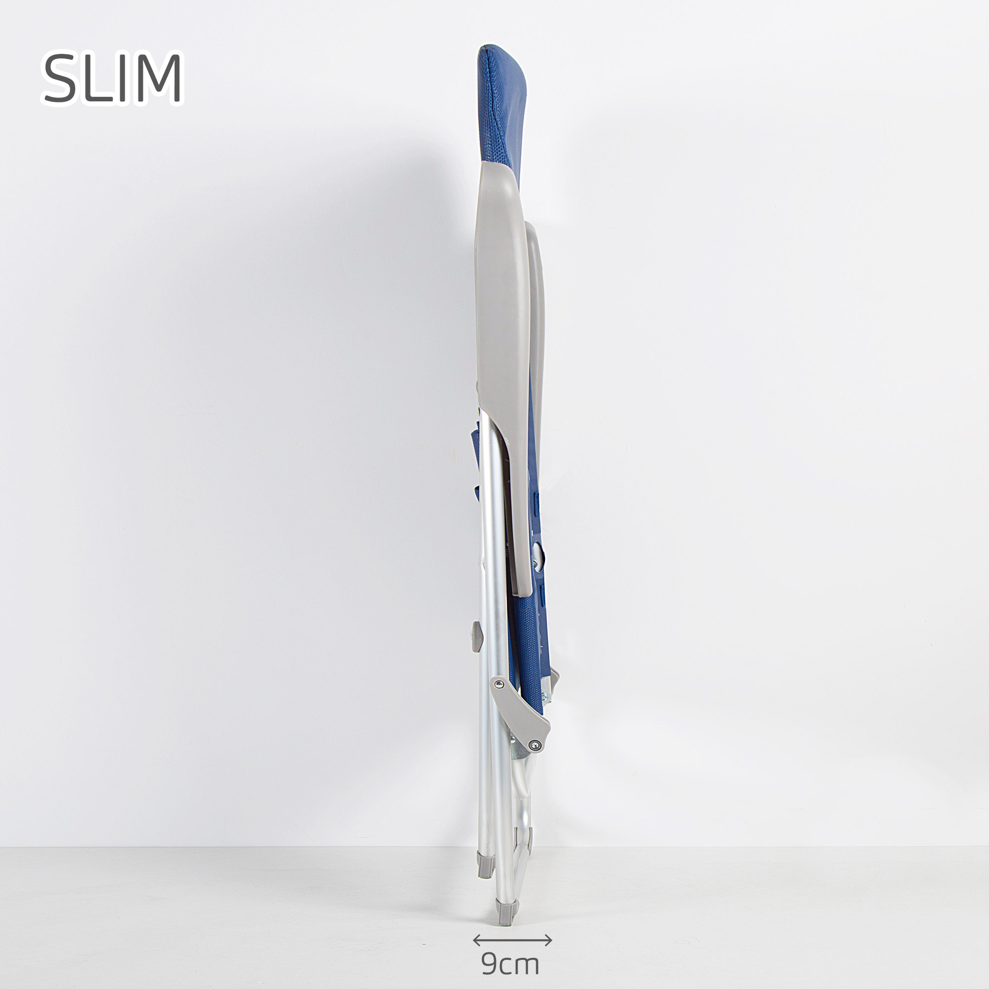 Cadeira de praia alta dobrável Slim Aktive com múltiplas posições