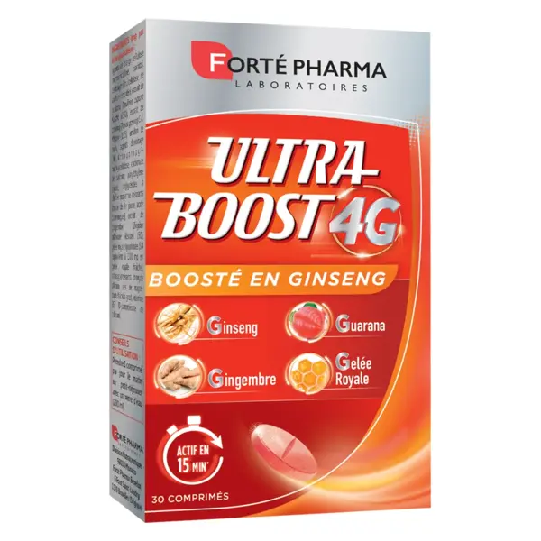 Forté Pharma Ultra Boost 4G Energia Antifadiga Ginseng Guaraná 30 comprimidos