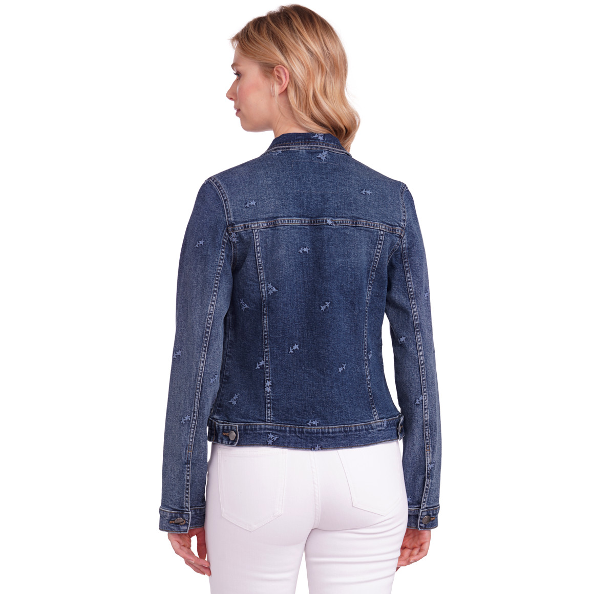 Gina Damen Jeansjacke in Denim-Optik blau