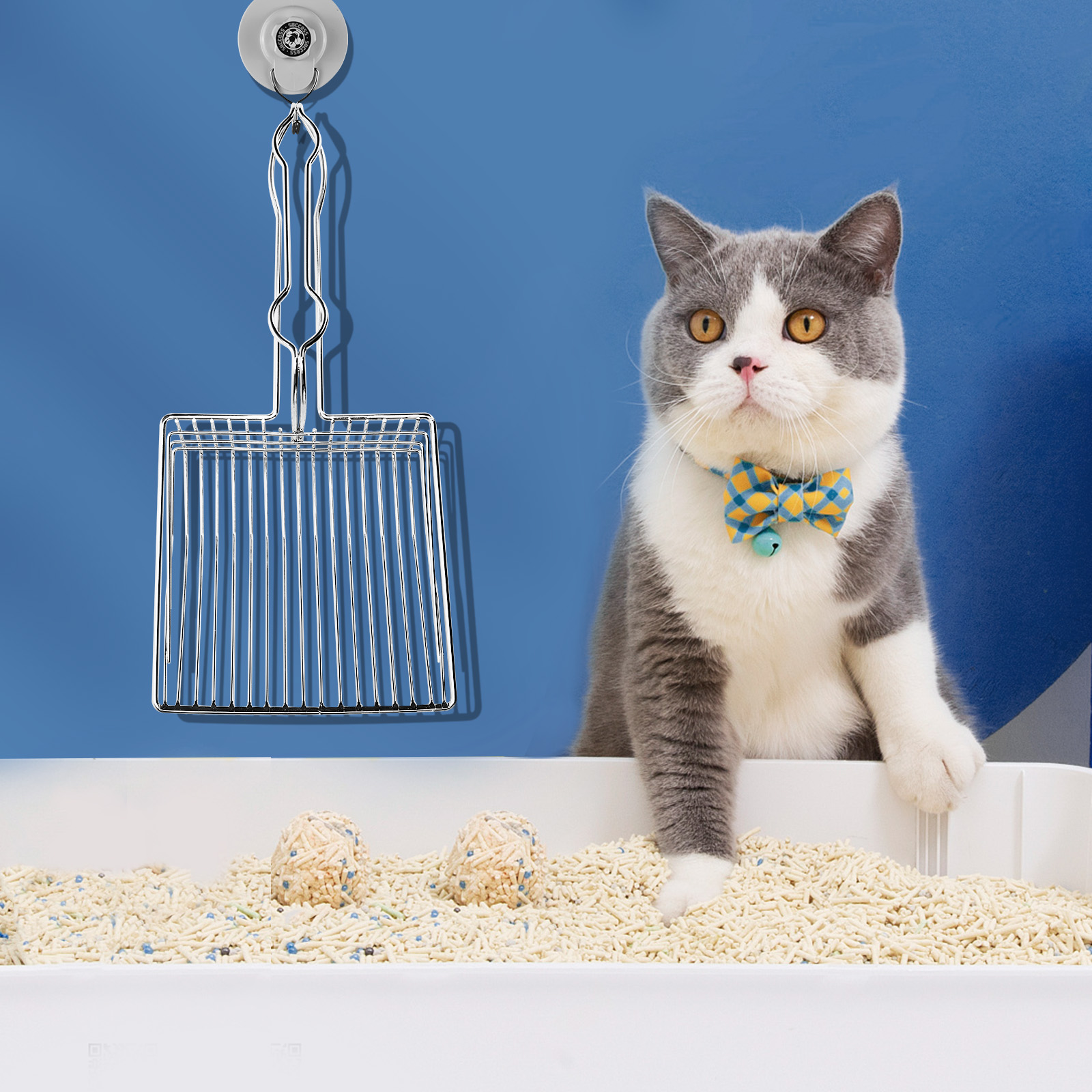 Pá para Areia de Gato Nobleza, Limpa a Caixa de Areia em 2 Minutos, Pá de Metal para Resíduos de Areia de Gato
