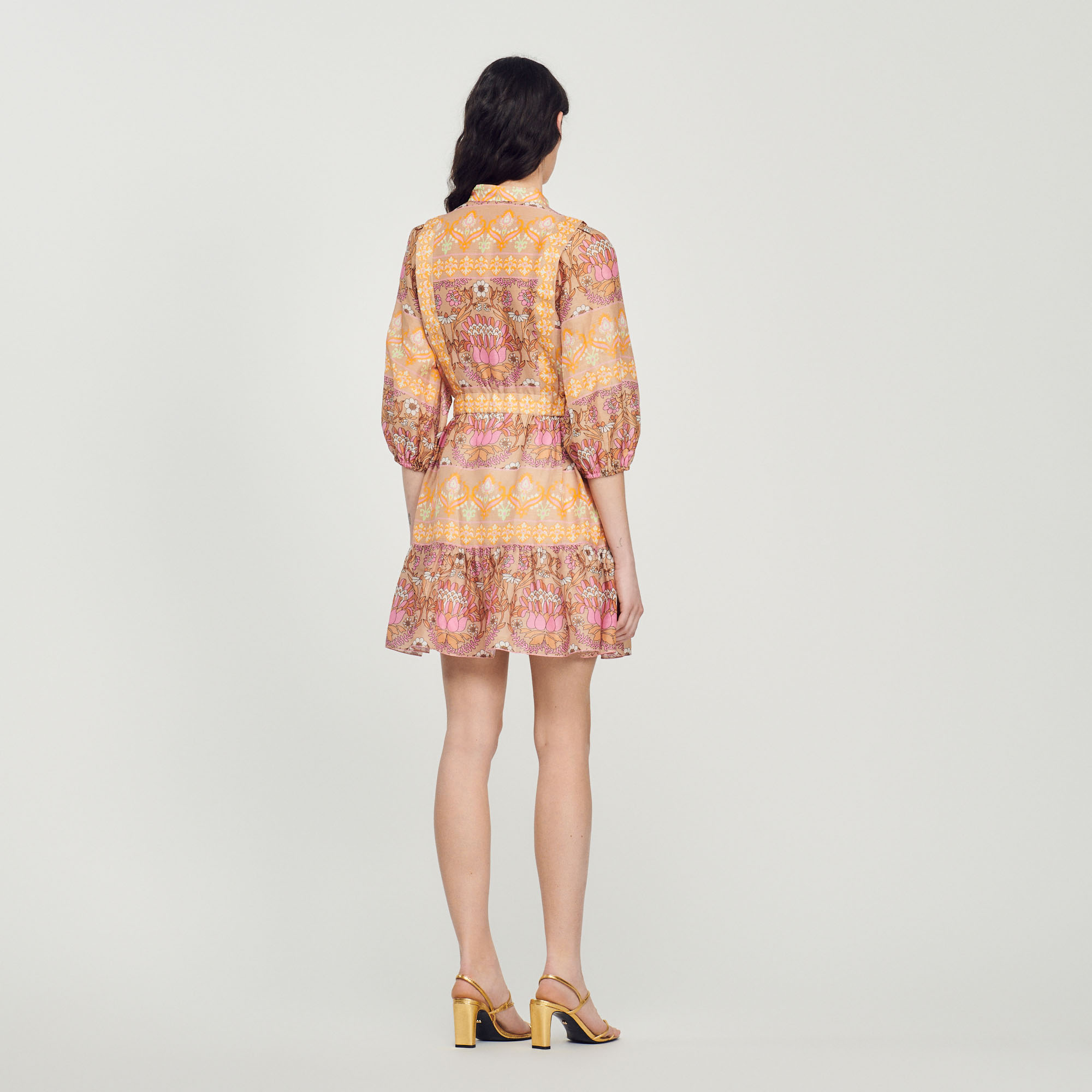 Robe courte imprime mix foulard