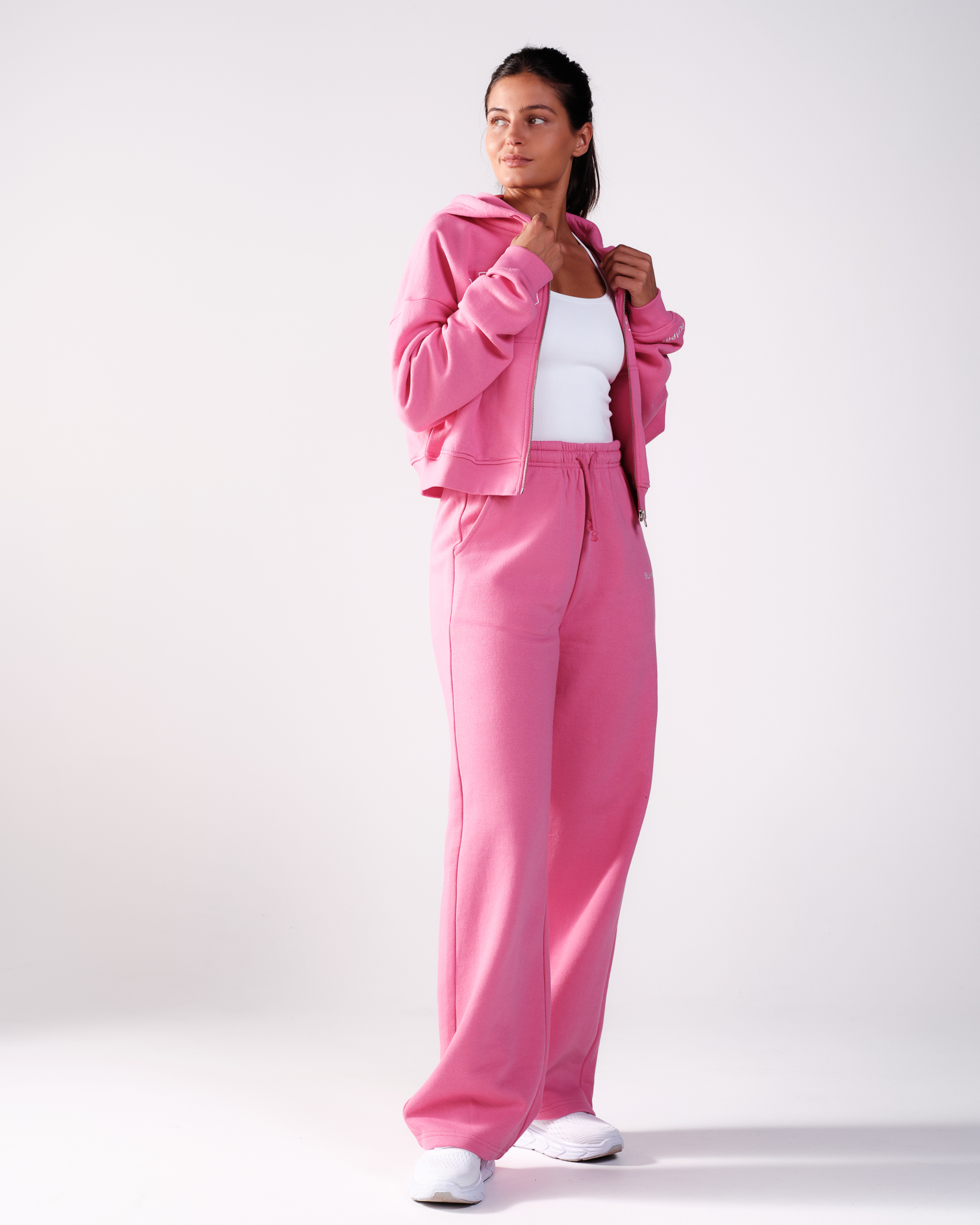 Bumpro Cropped Zip Hoodie Pink Carmine\Sporty