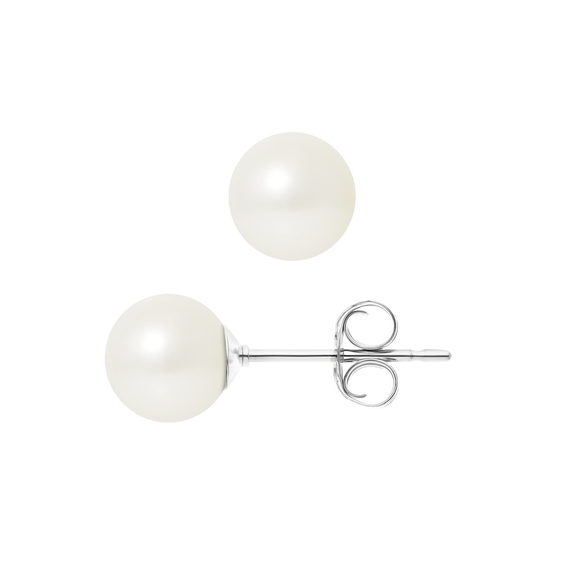 Boucles d'Oreilles Perle de Culture d'eau douce Blanche et or Blanc 375/1000