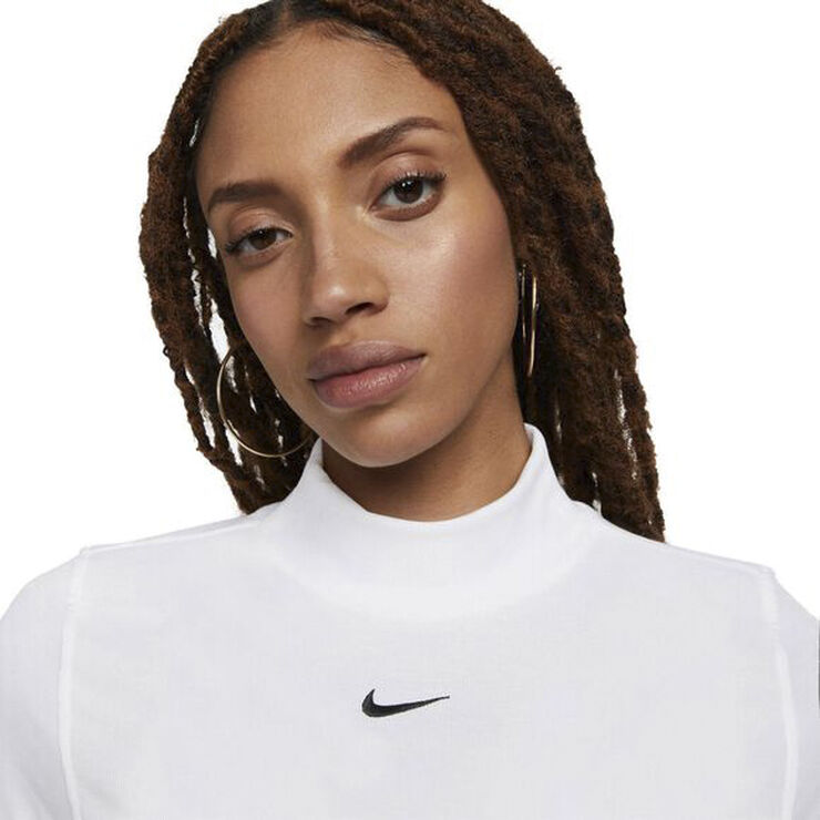 Nike Sportswear Essentials Ribbed Mock-Neck T-shirt Hvid
