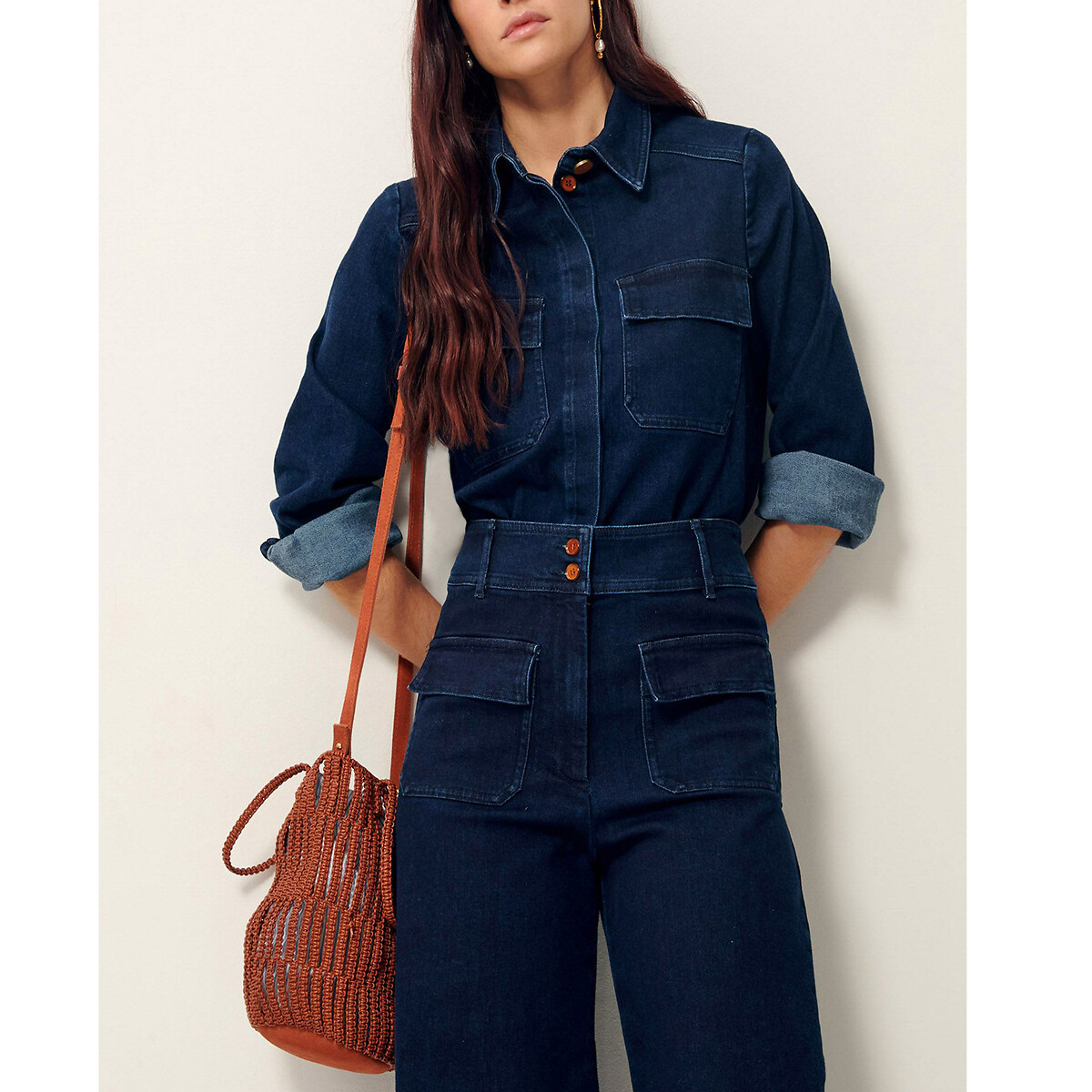 SESSUN<br>Camisa jeans de mangas compridas GUGGEN