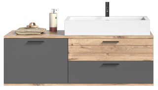 Bad-Waschtisch Mason grau/braun B/H/T 140x62x46 cm