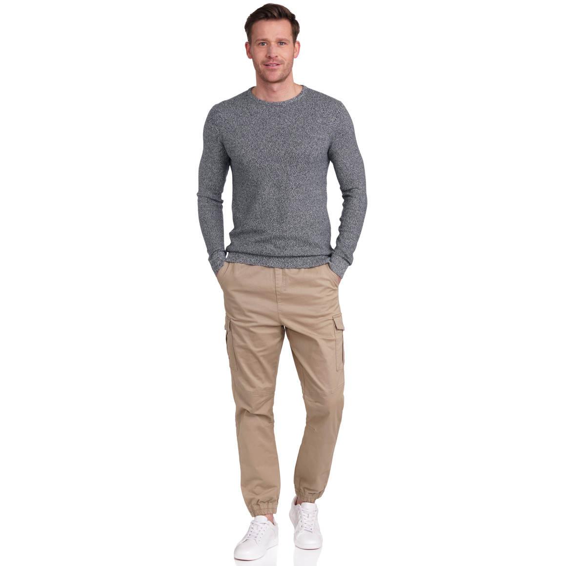 VanVaan Denim Herren Pullover meliert schwarz