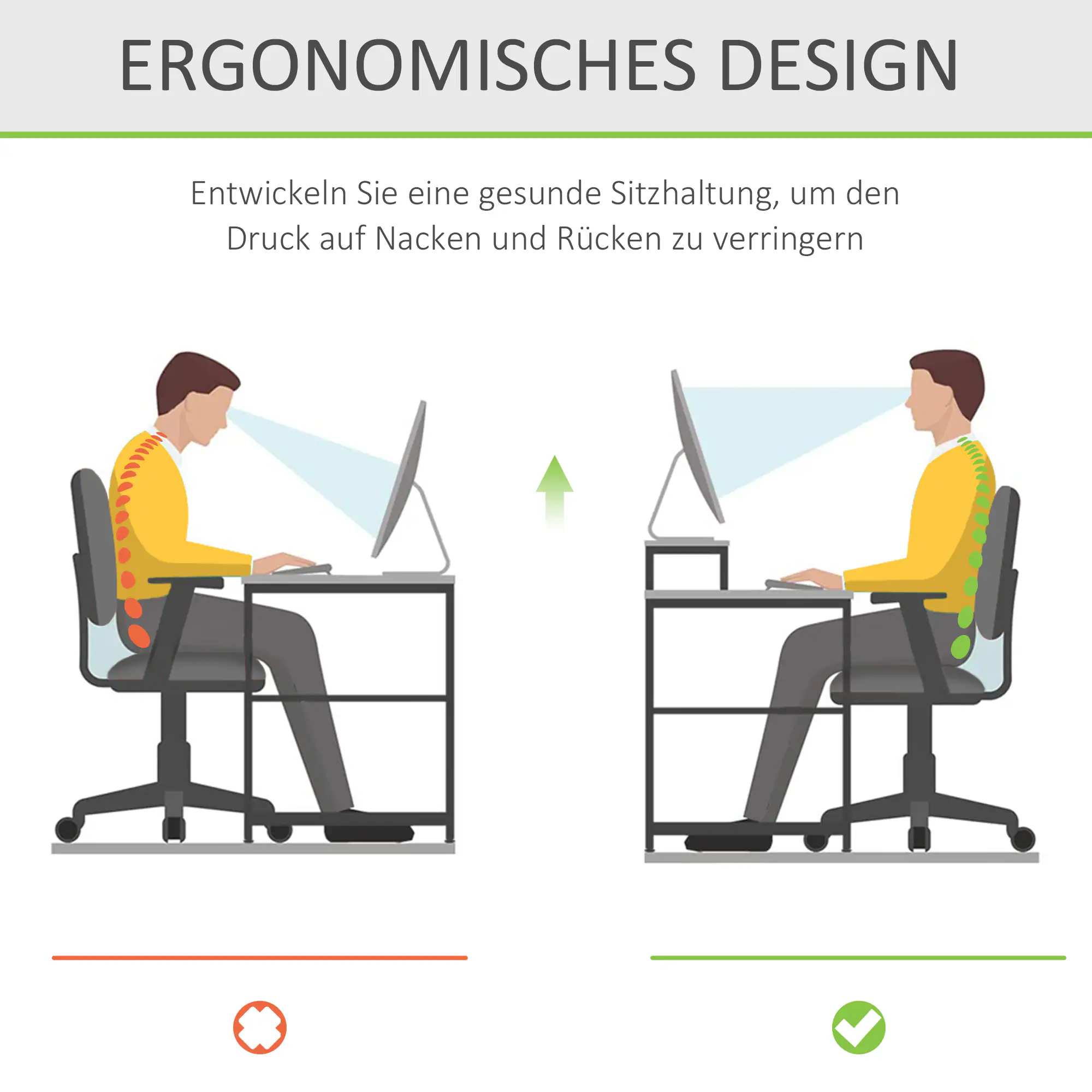 HOMCOM Bildschirmständer für TFT/LCD-Monitore transparent 53 x 19 x 9 cm (LxBxH)
