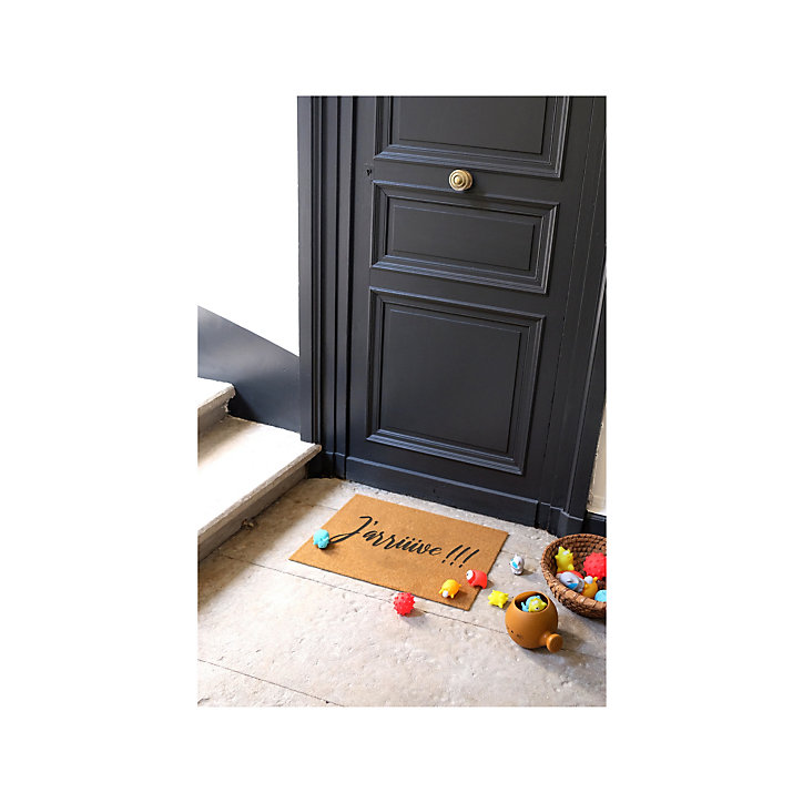 Tapis d'entrée coco Doormat J'arrive !!! L.40 x l.60 cm naturel