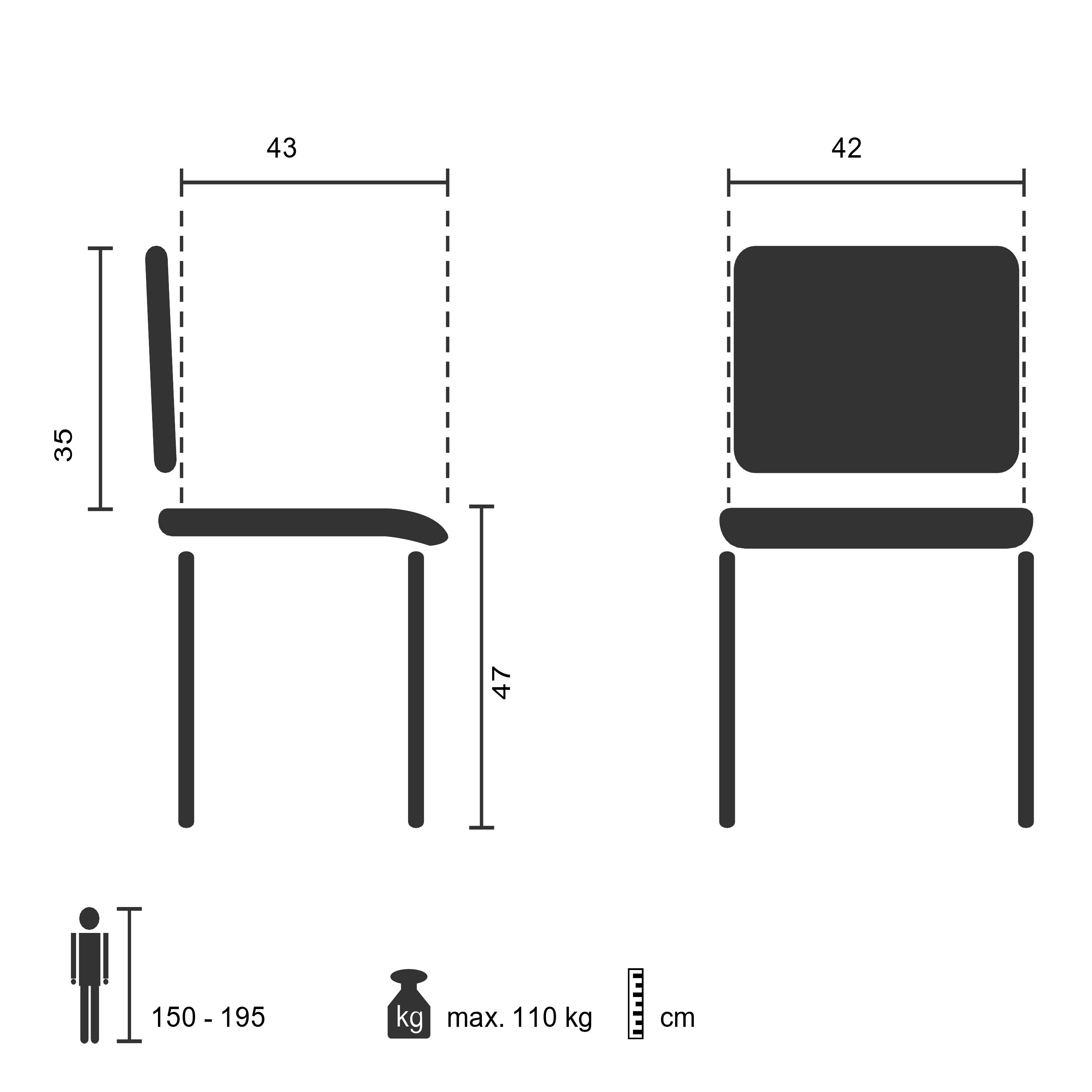 Besucherstuhl Konferenzstuhl CASPI V Kunstleder ohne Armlehnen hjh OFFICE