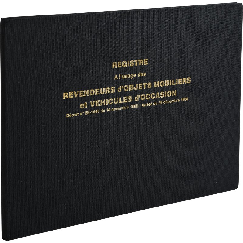 Registre d'objets mobiliers et véhicules d'occasion 24 x 32 cm110 pages