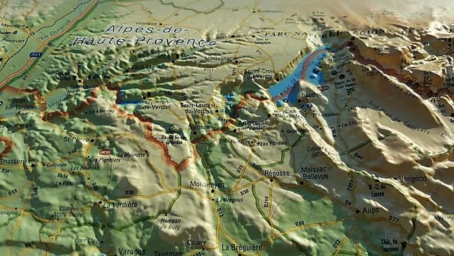 3D MAP - RELIEF LE VAR 61X41