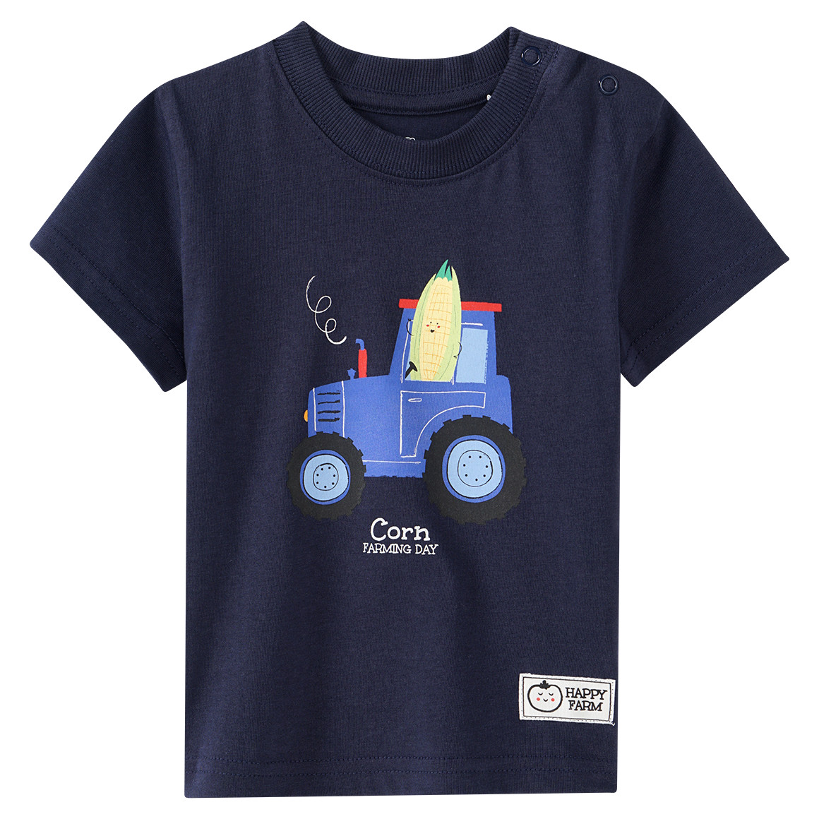 Topomini Baby T-Shirt mit Traktor-Print dunkelblau