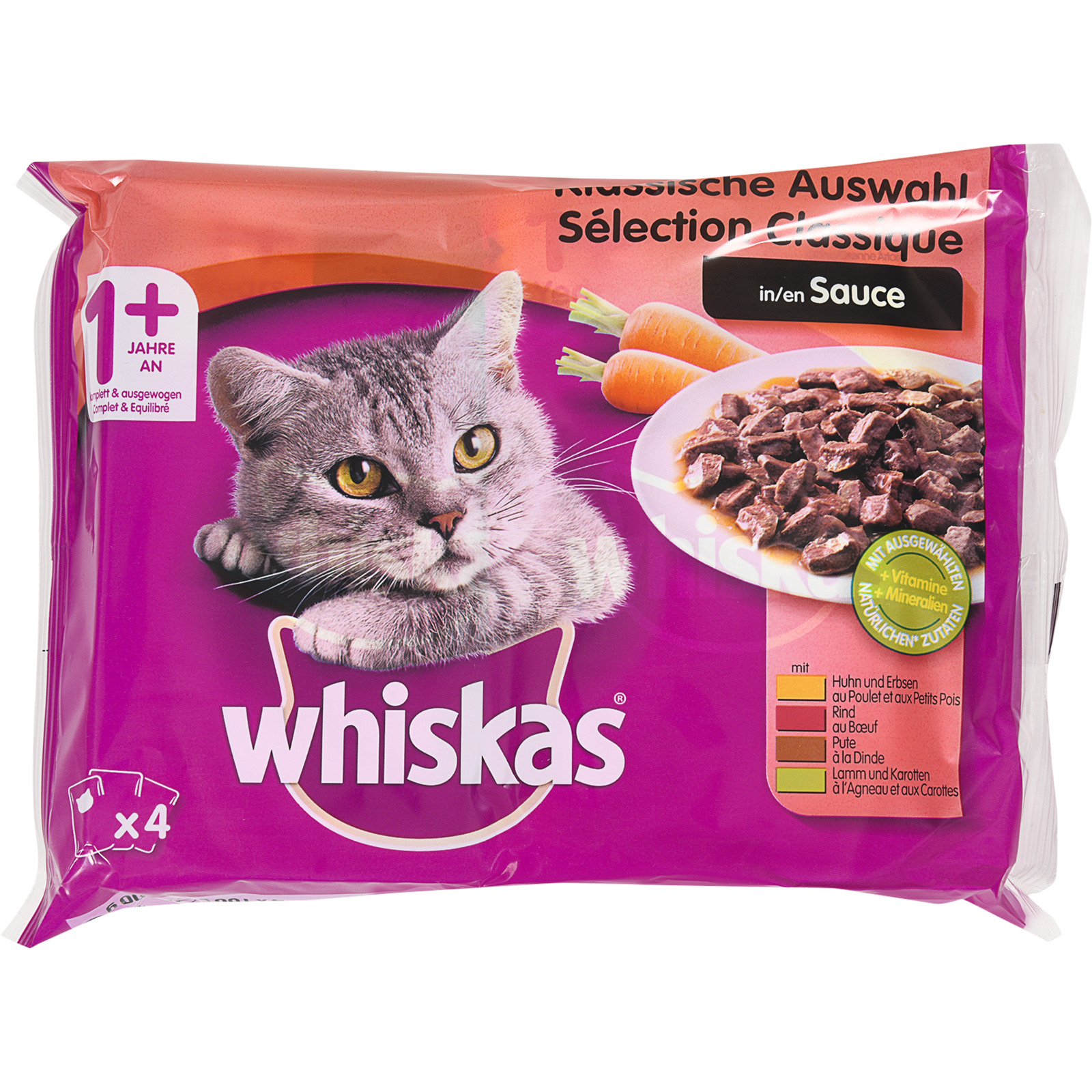 Whiskas 1+ Fleisch in Sauce 4x100g