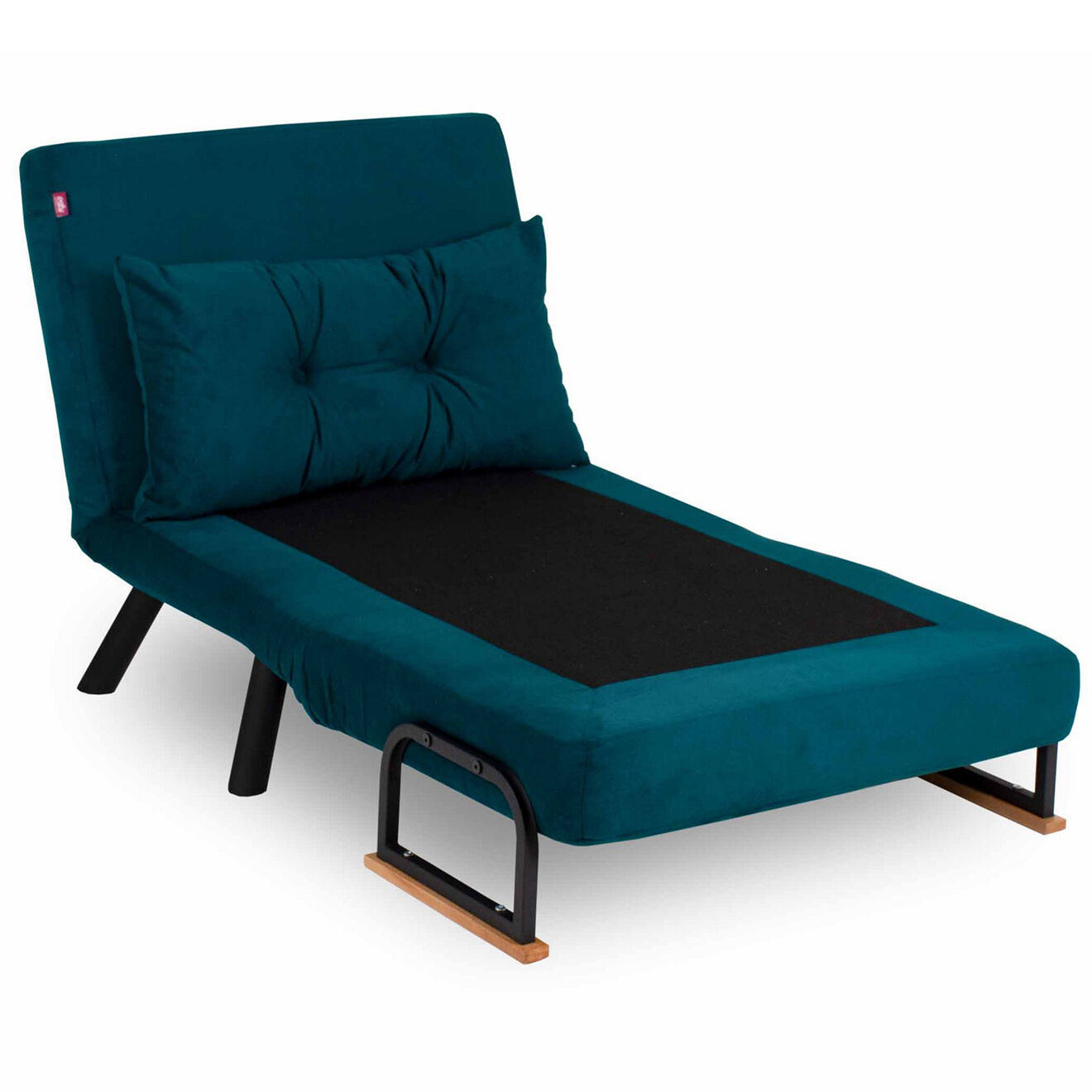 Atelier del Sofa Fauteuil convertible Sando vert pétrole - 60x50x42 cm