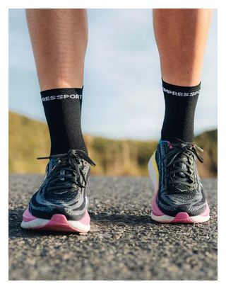Chaussettes Compressport Pro Racing Socks v4.0 Run High Noir/Blanc/Rouge