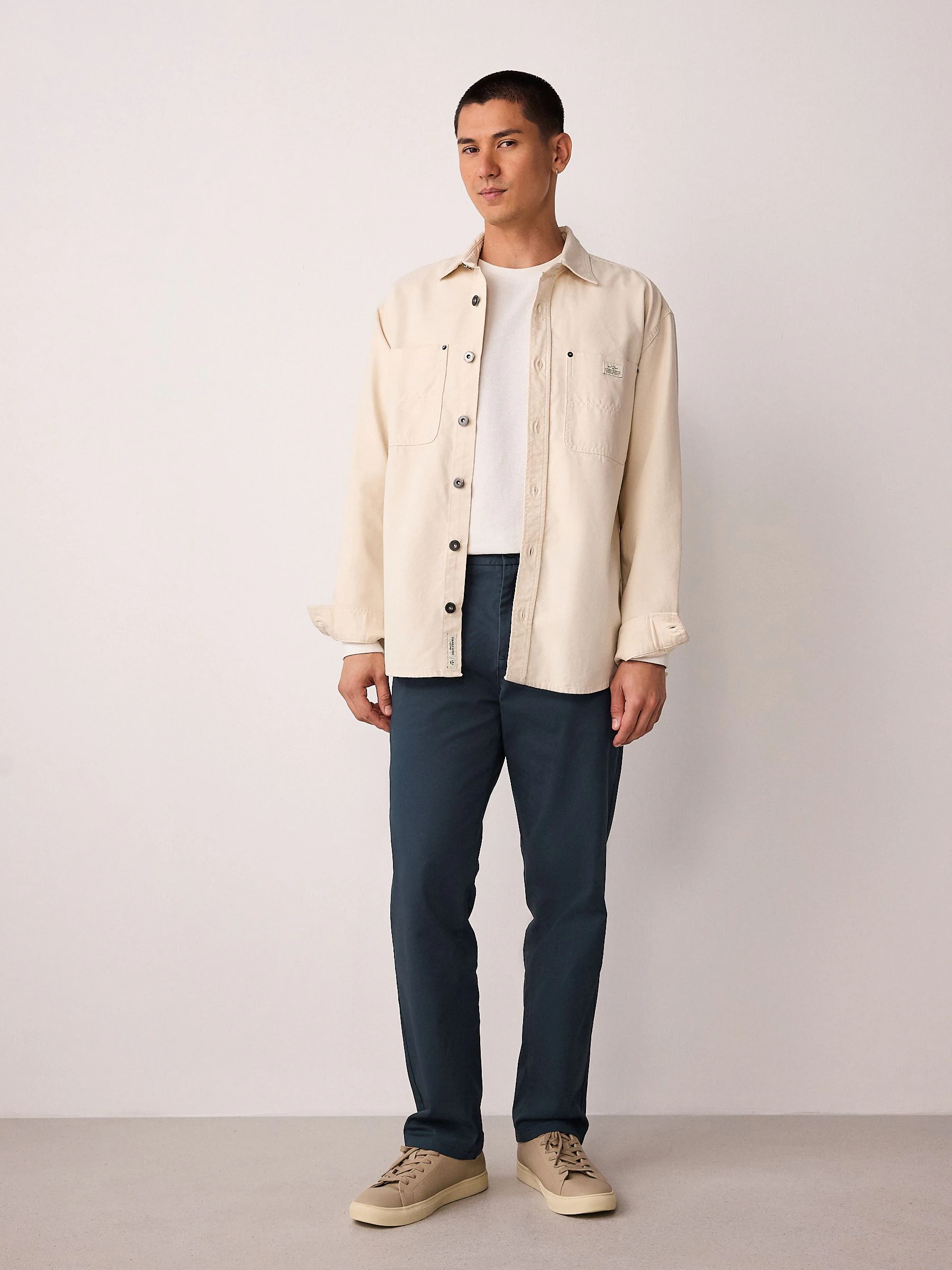 Blauw - Standaard toelopende pasvorm - Stretchy chino